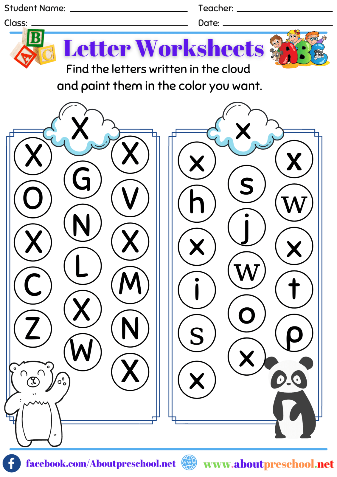 90 Preschool Letter X Worksheets 27