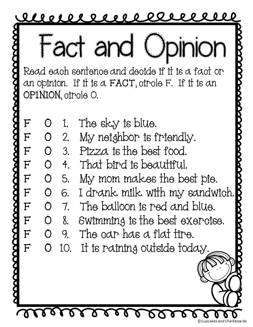 90 Printable Facts And Opinion Worksheet 18