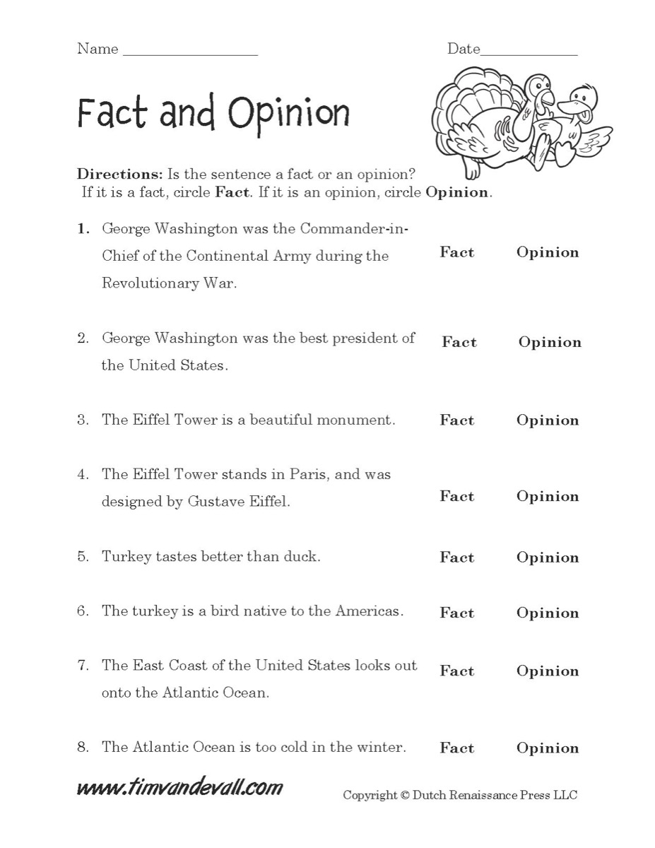 90 Printable Facts And Opinion Worksheet 23