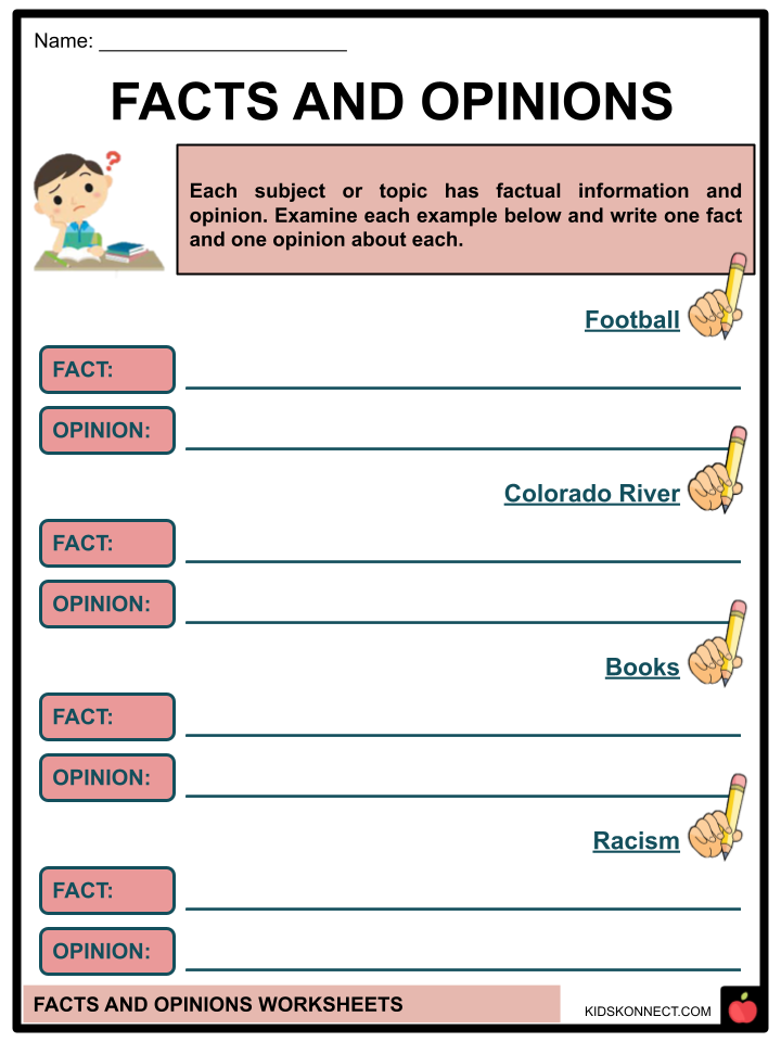 90 Printable Facts And Opinion Worksheet 44