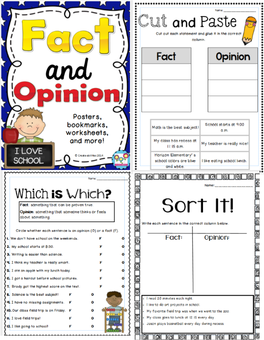 90 Printable Facts And Opinion Worksheet 53