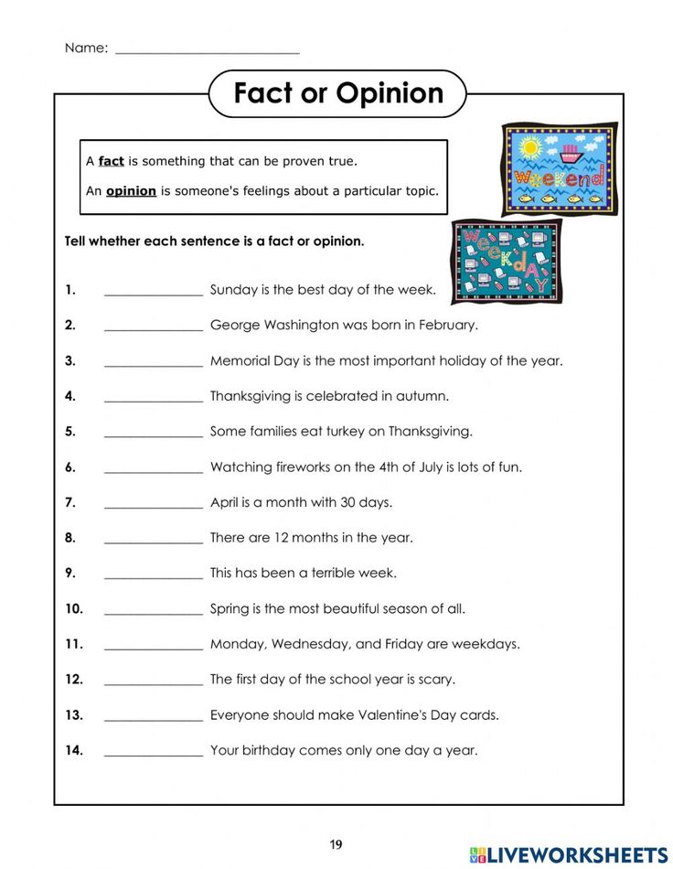 90 Printable Facts And Opinion Worksheet 73