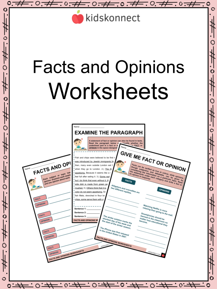 90 Printable Facts And Opinion Worksheet 89