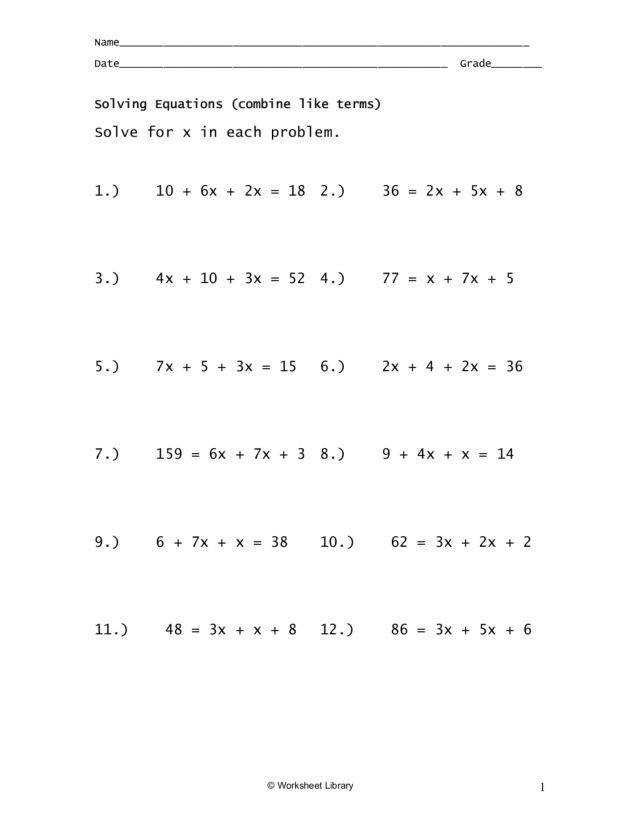 90 Printable Free 8Th Grade Worksheets 14