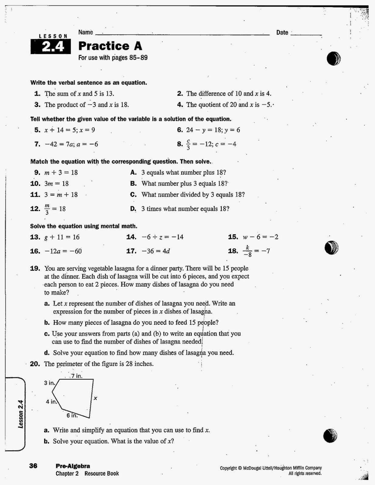 90 Printable Free 8Th Grade Worksheets 27