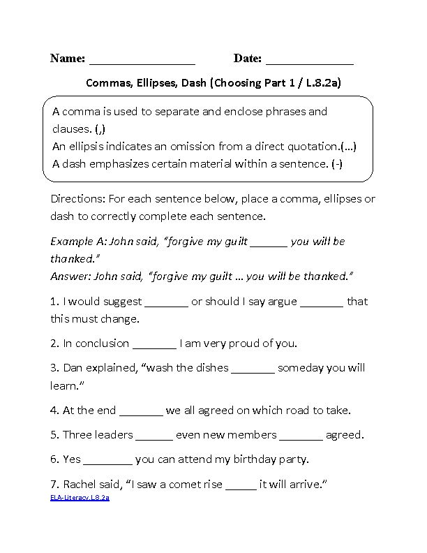 90 Printable Free 8Th Grade Worksheets 33