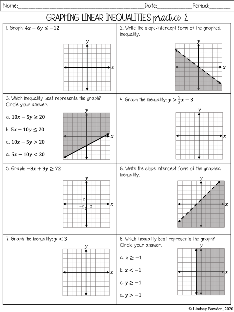 90 Printable Graph Linear Inequalities Worksheet 28