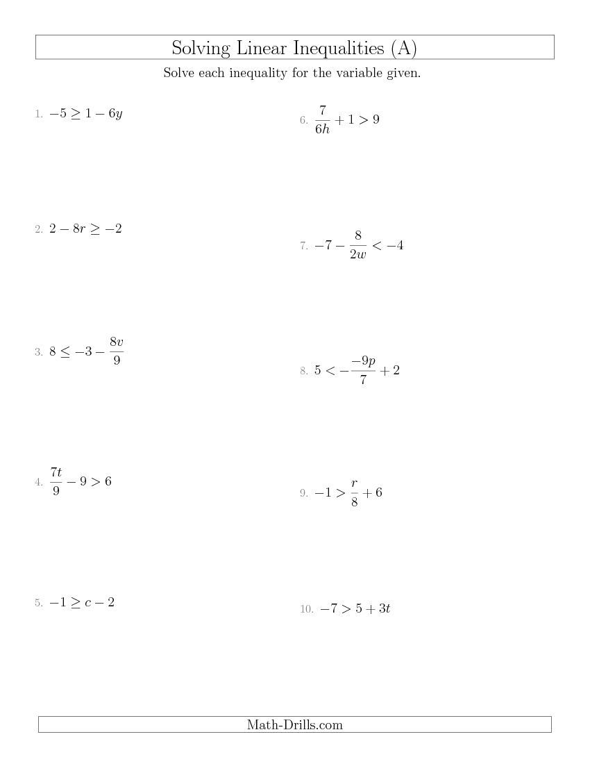 90 Printable Graph Linear Inequalities Worksheet 30