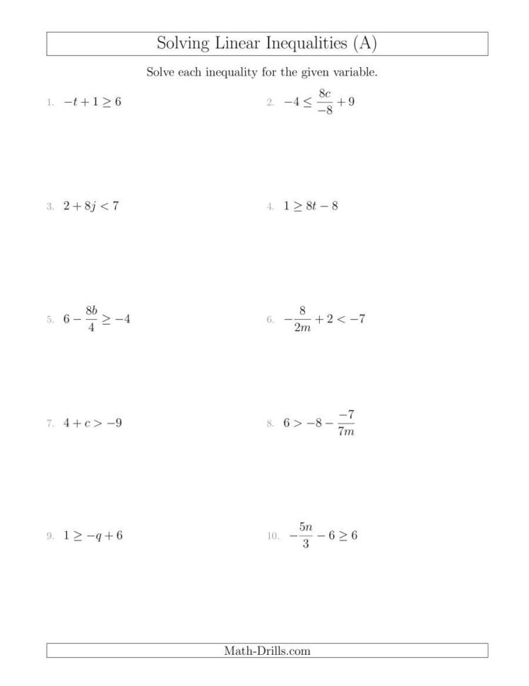 90 Printable Graph Linear Inequalities Worksheet 66