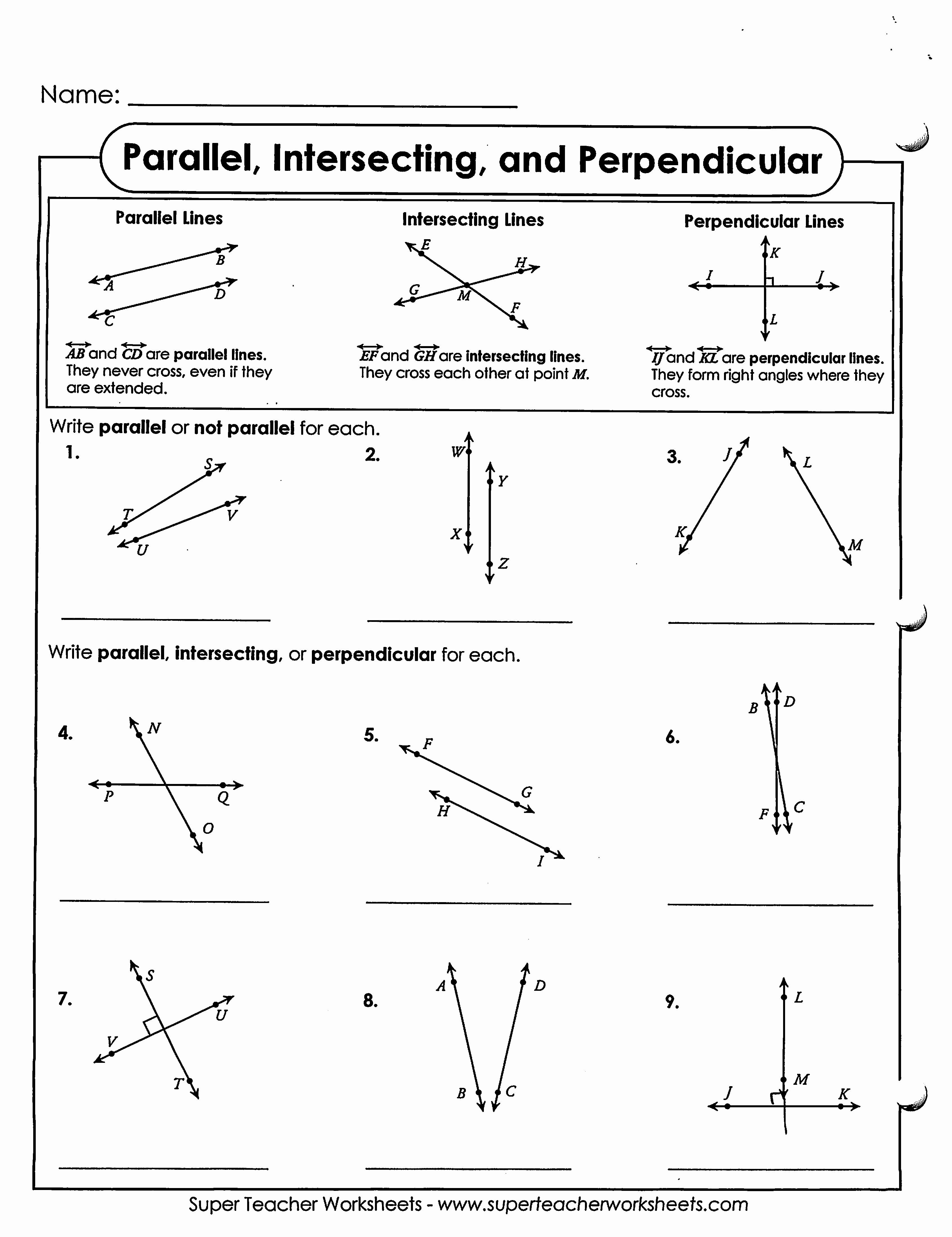 90 Printable Types Of Lines Worksheet 85