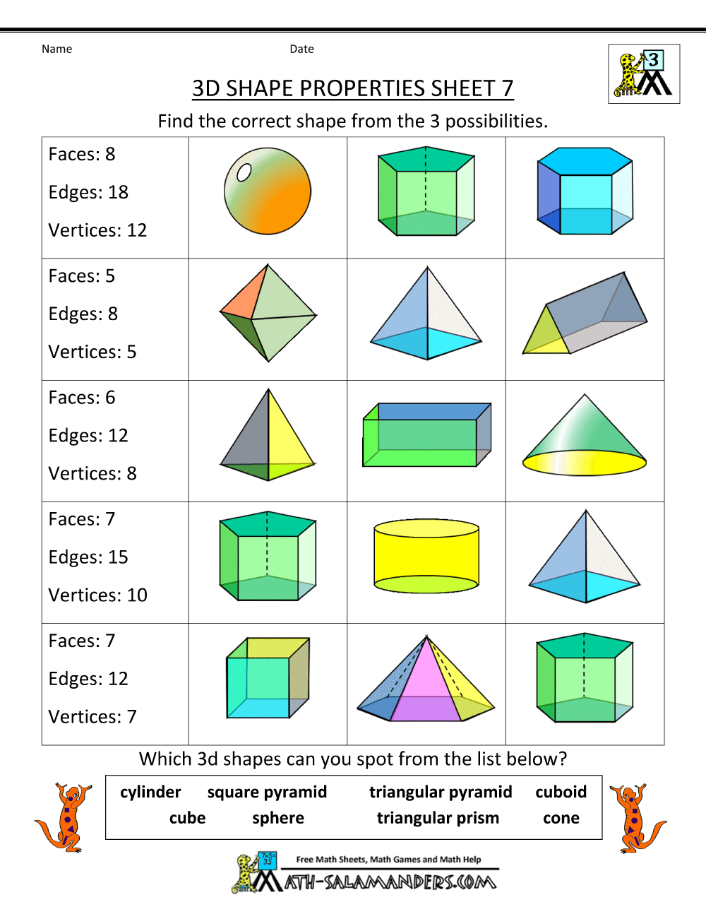 Get 85 3D Shapes Worksheets Pdf Ideas 2