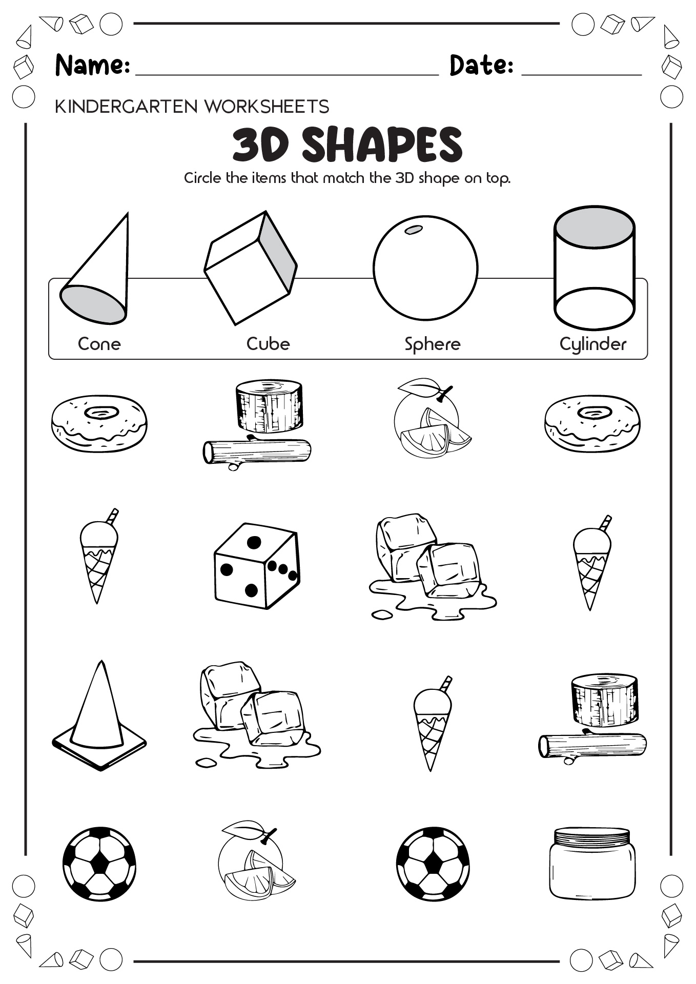 Get 85 3D Shapes Worksheets Pdf Ideas 35