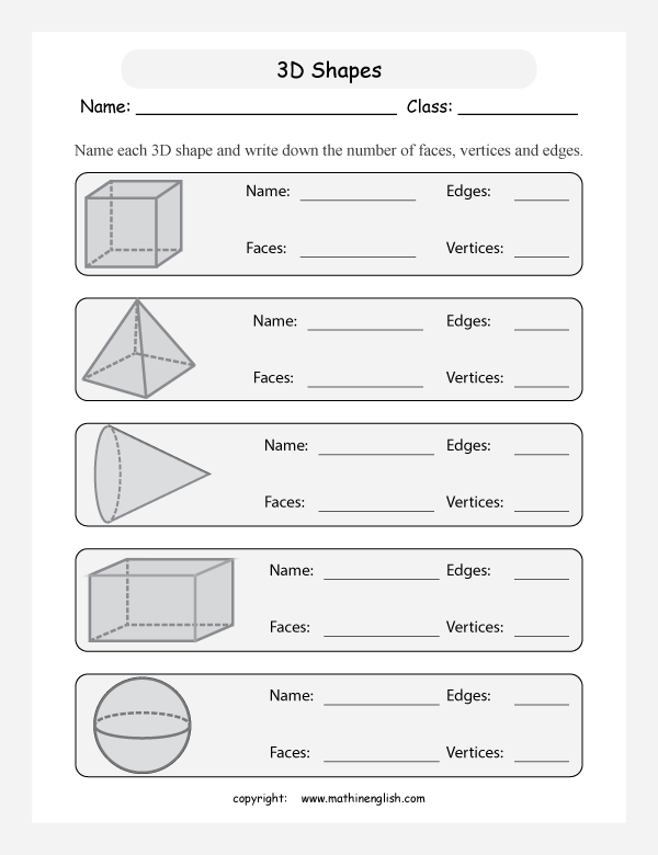 Get 85 3D Shapes Worksheets Pdf Ideas 4