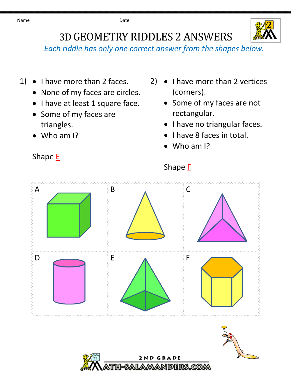 Get 85 3D Shapes Worksheets Pdf Ideas 8