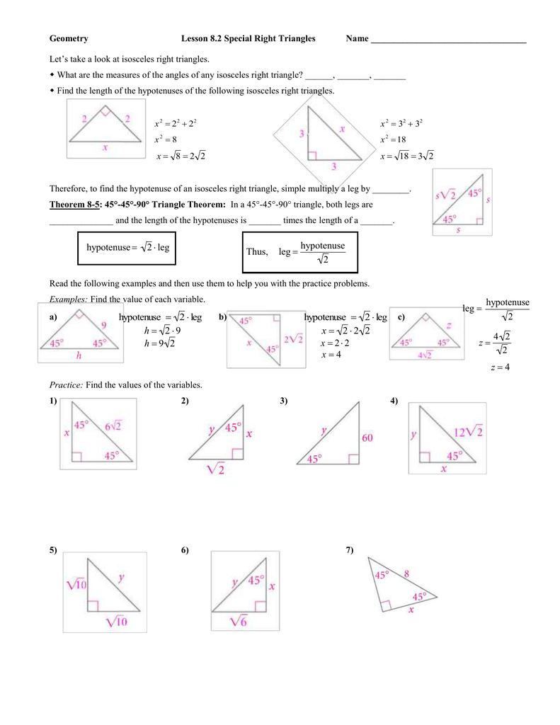 Get 85 Special Rights Triangles Worksheet Ideas 52