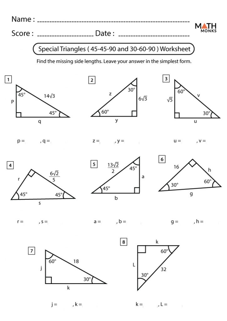 Get 85 Special Rights Triangles Worksheet Ideas 58