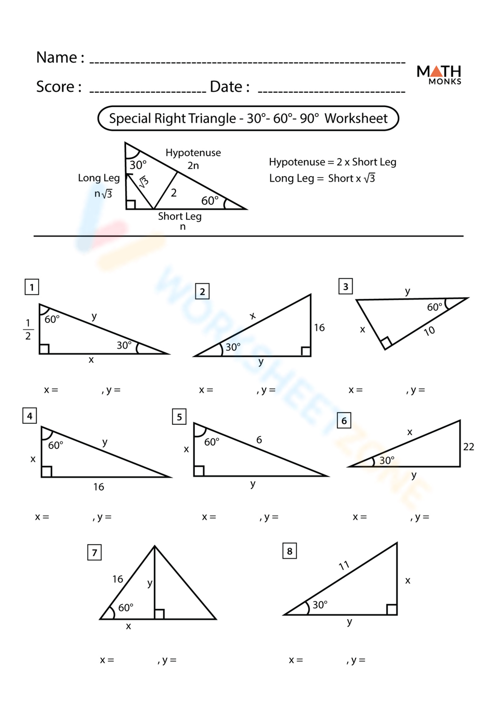 Get 85 Special Rights Triangles Worksheet Ideas 63