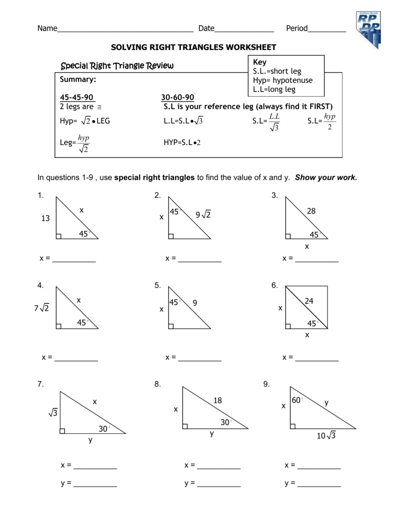 Get 85 Special Rights Triangles Worksheet Ideas 75