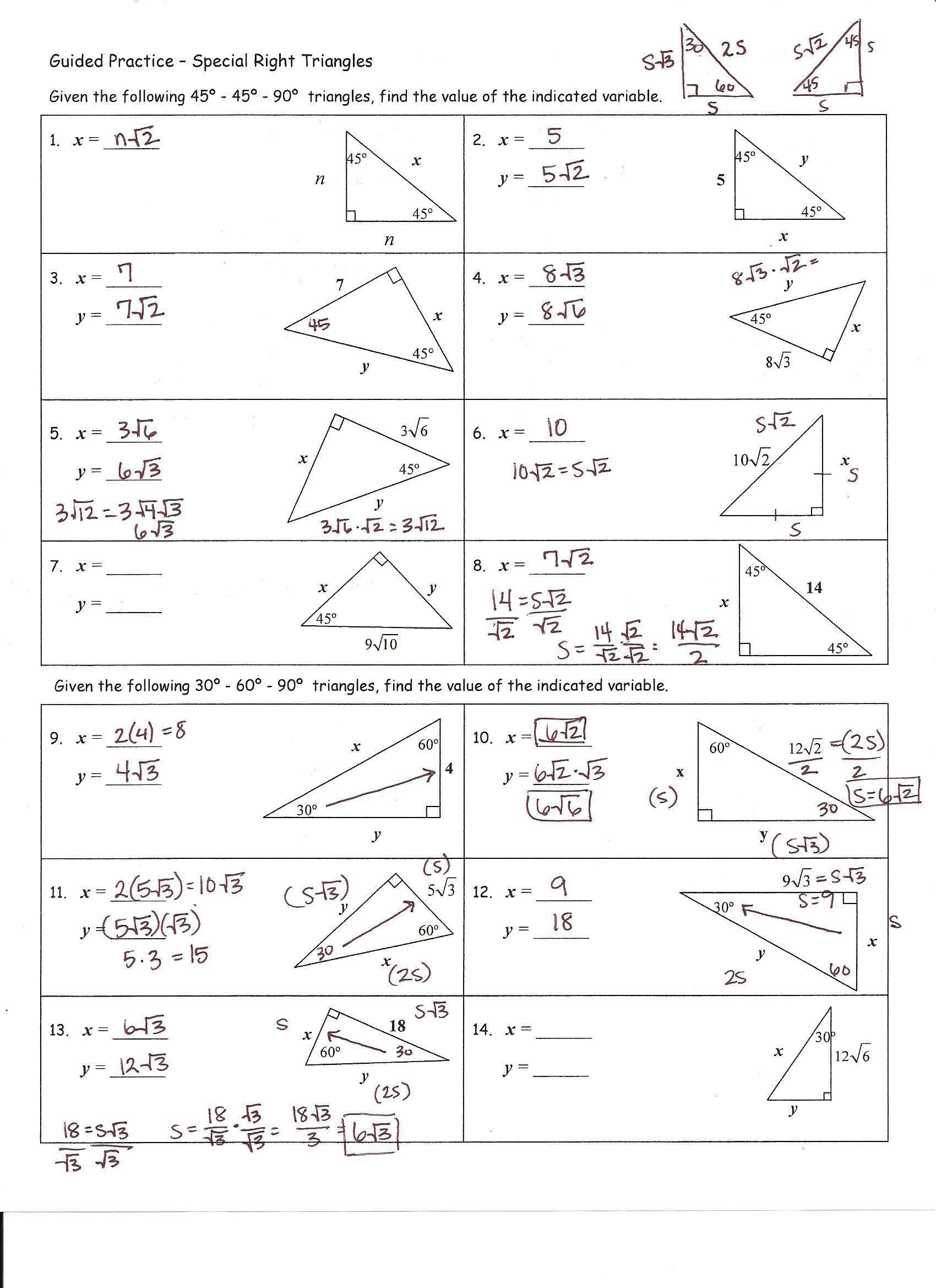 Get 85 Special Rights Triangles Worksheet Ideas 82