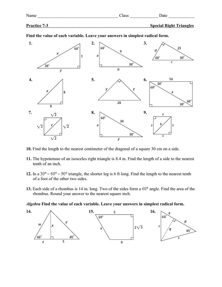 Get 85 Special Rights Triangles Worksheet Ideas 85