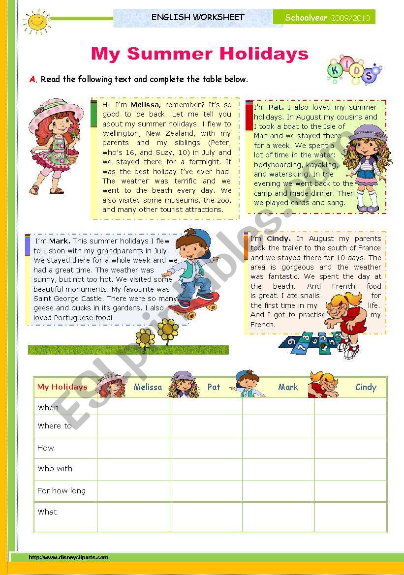 Get 85 Summer Holiday Worksheet 3