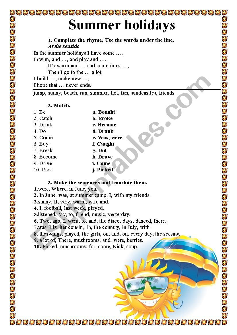 Get 85 Summer Holiday Worksheet 41