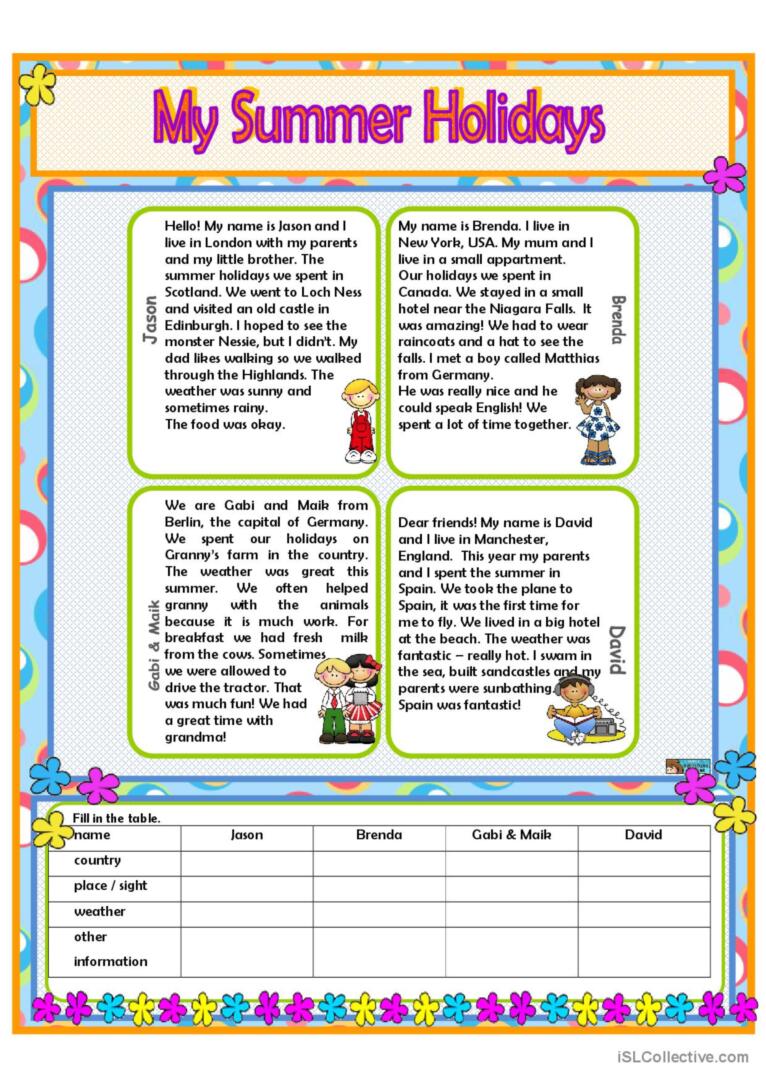 Get 85 Summer Holiday Worksheet 9