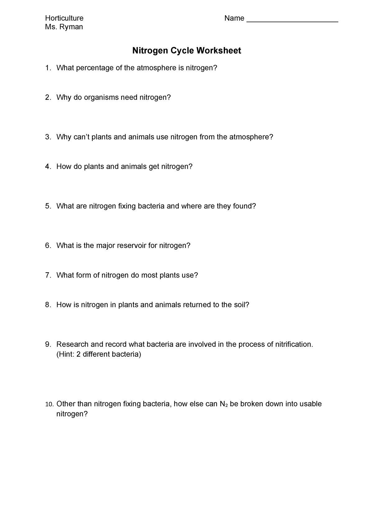 Get 85 Worksheet On Nitrogen Cycle Ideas 17