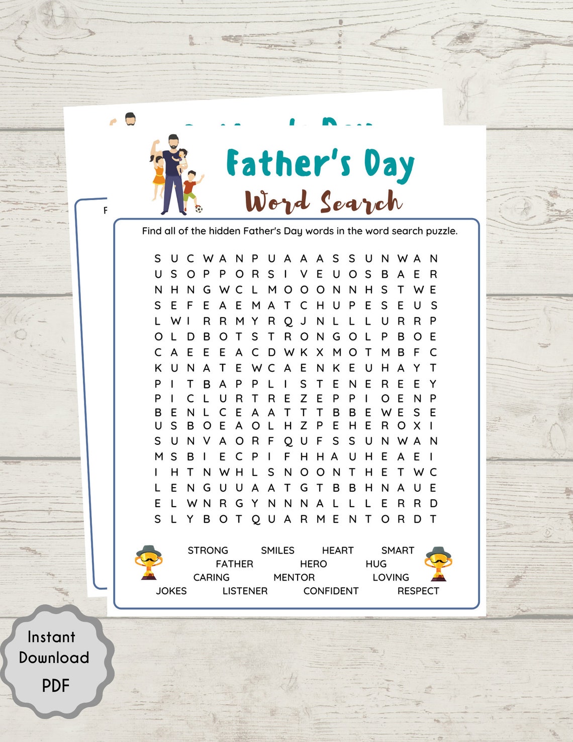 Printable 70 Fathers Day Word Search 15