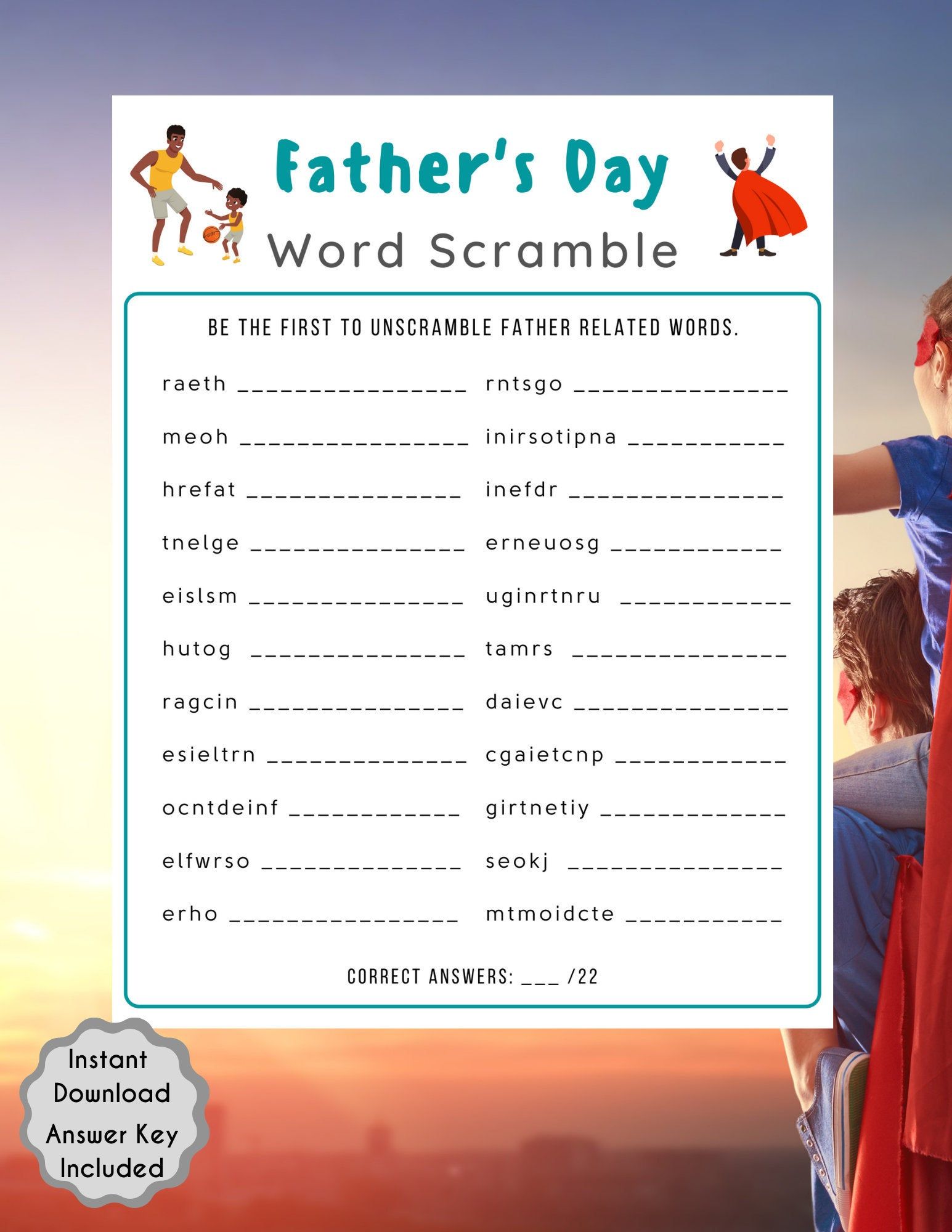 Printable 70 Fathers Day Word Search 16