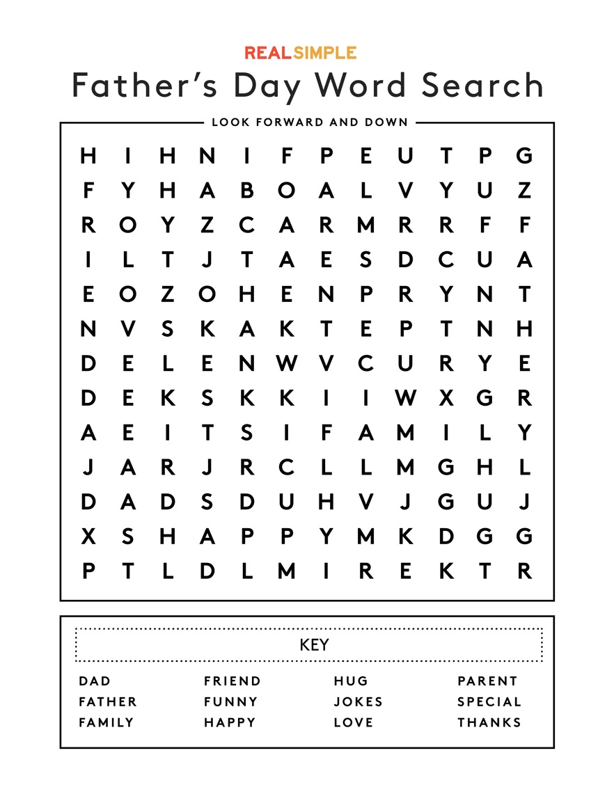 Printable 70 Fathers Day Word Search 17