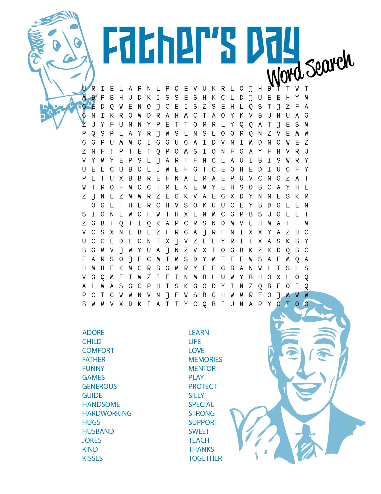 Printable 70 Fathers Day Word Search 2