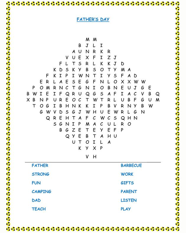 Printable 70 Fathers Day Word Search 25