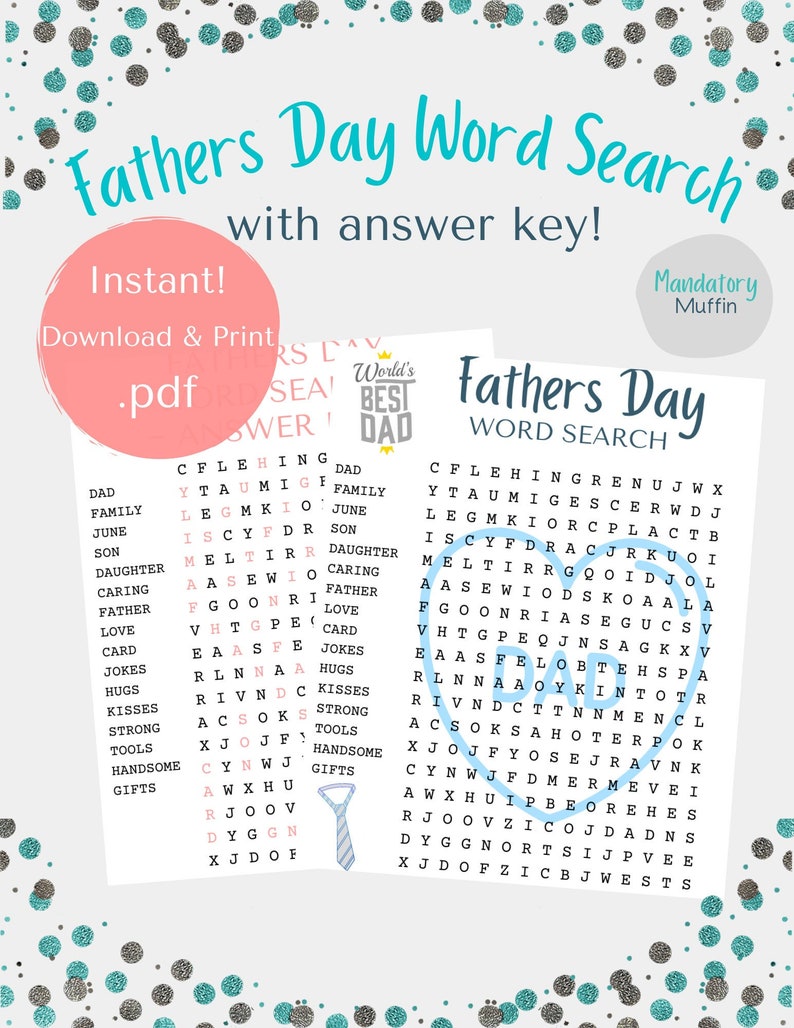 Printable 70 Fathers Day Word Search 31