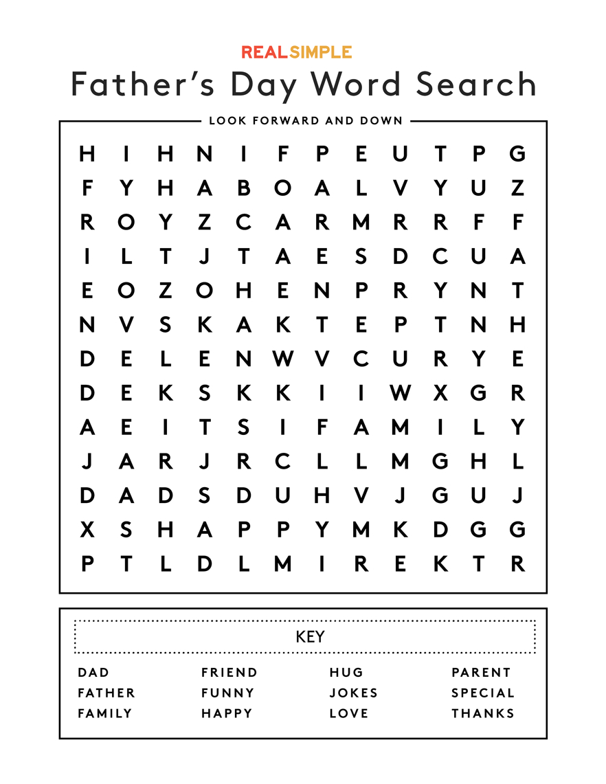 Printable 70 Fathers Day Word Search 35