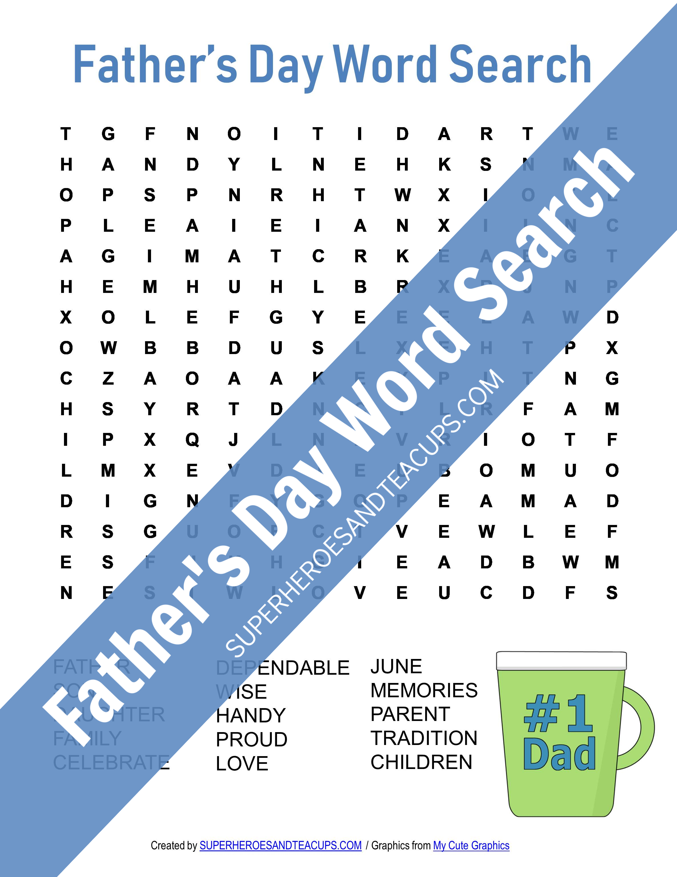 Printable 70 Fathers Day Word Search 39