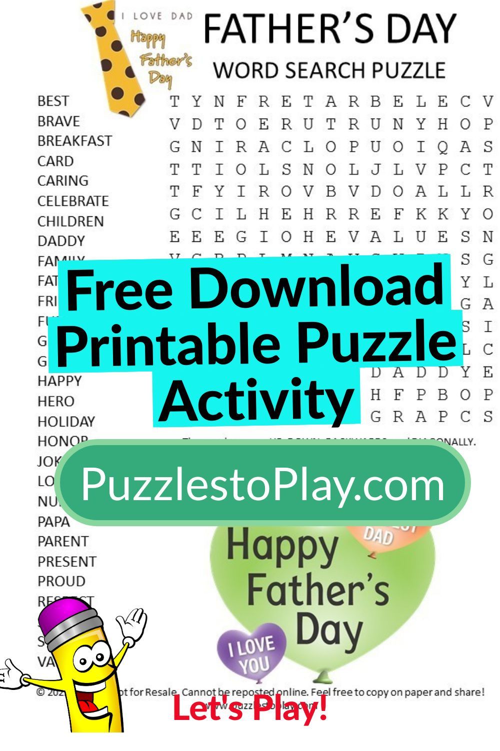 Printable 70 Fathers Day Word Search 42