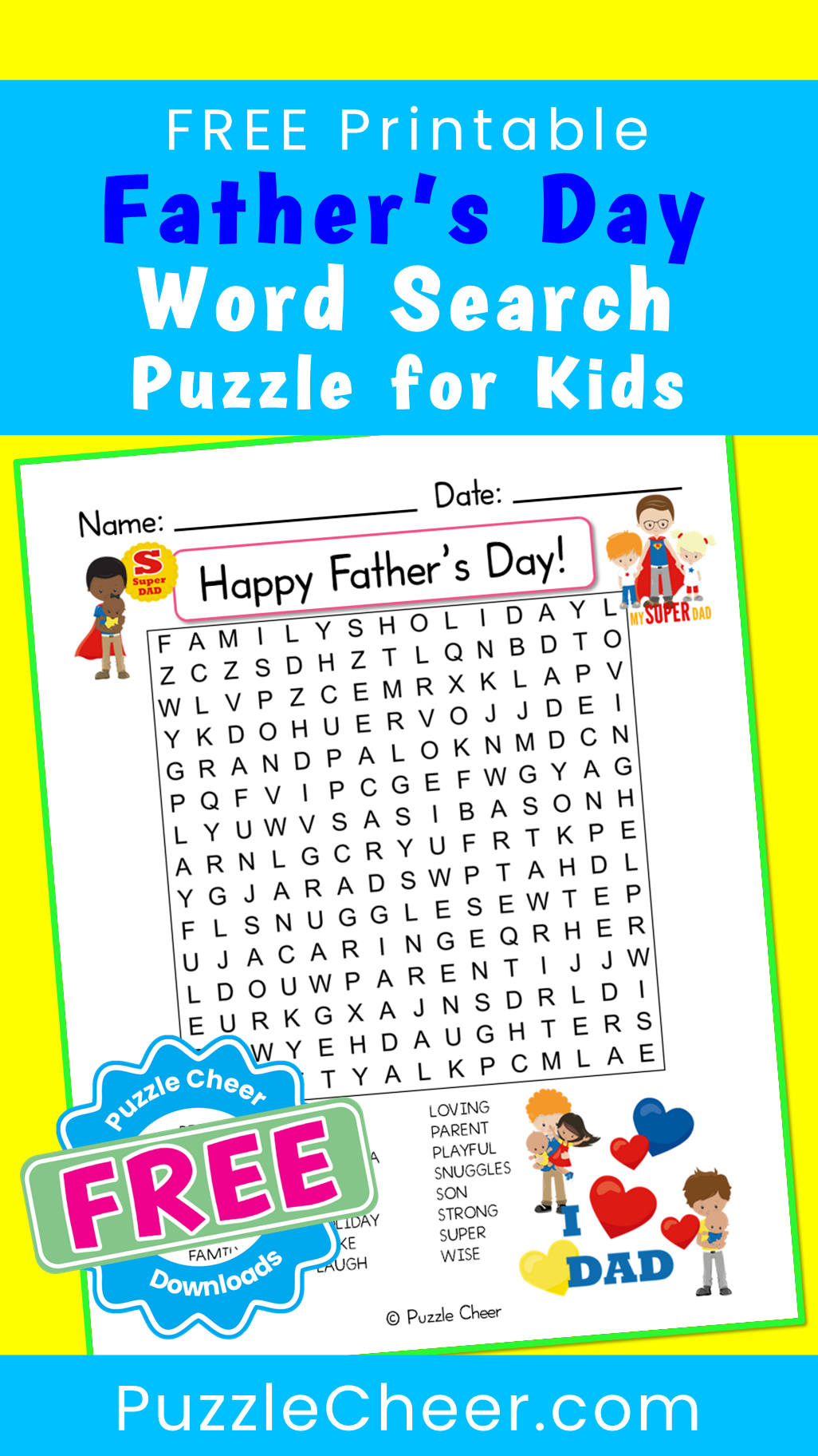 Printable 70 Fathers Day Word Search 6