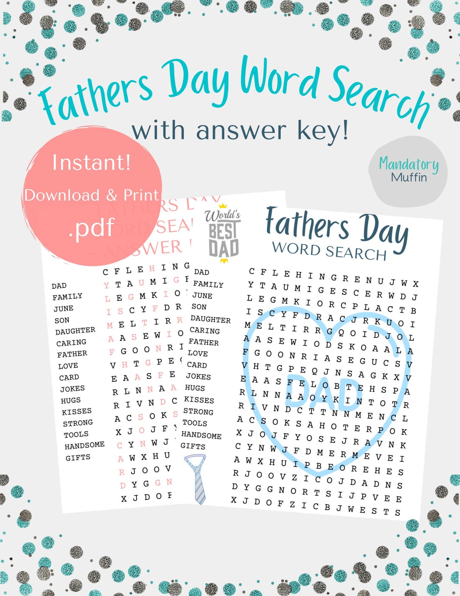 Printable 70 Fathers Day Word Search 65