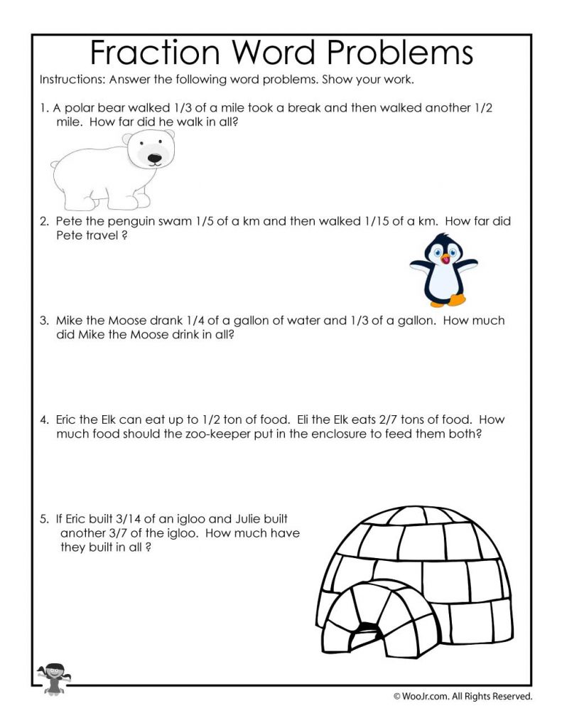 Save 85 Fractions Word Problems Worksheets 56