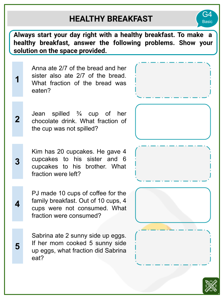 Save 85 Fractions Word Problems Worksheets 83