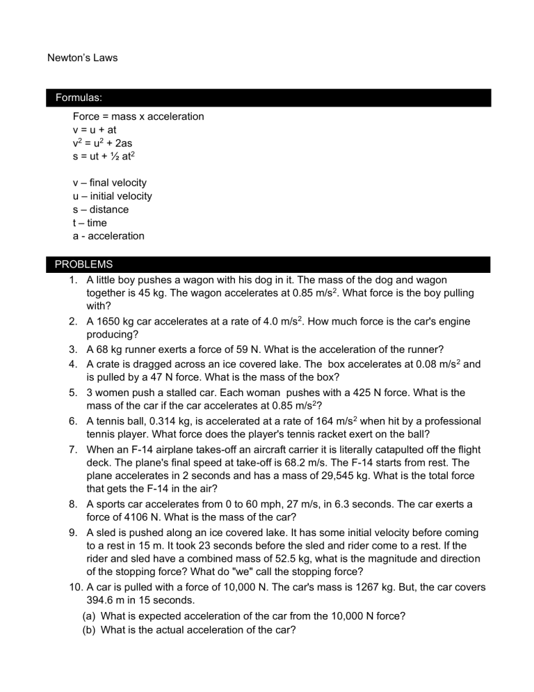 Save 85 Newton First Law Worksheets 15