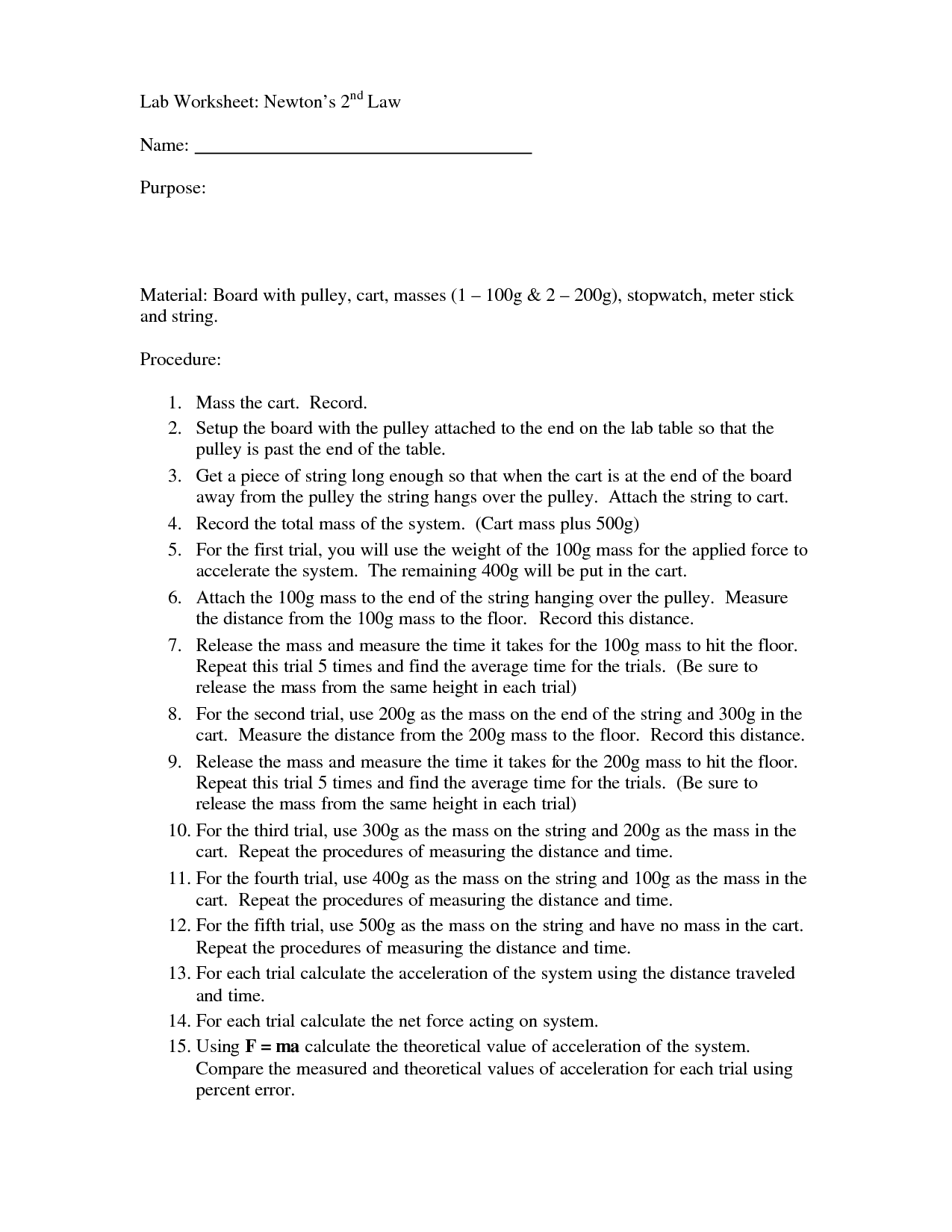 Save 85 Newton First Law Worksheets 24