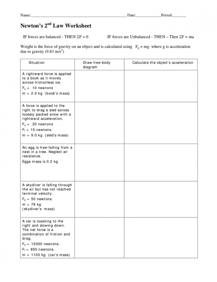 Save 85 Newton First Law Worksheets 37