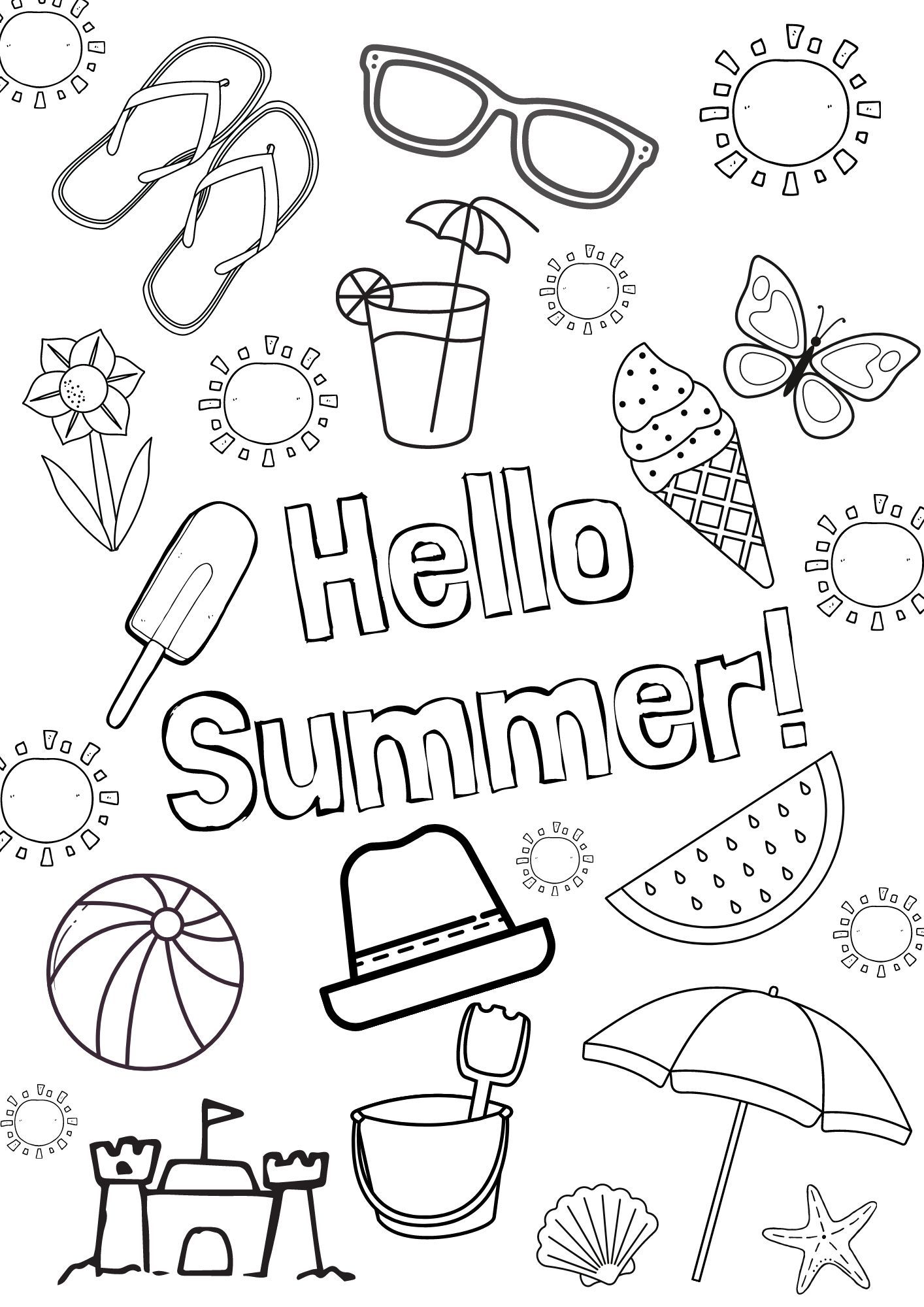 Best 45 I Love Summer Coloring Pages Ideas 6