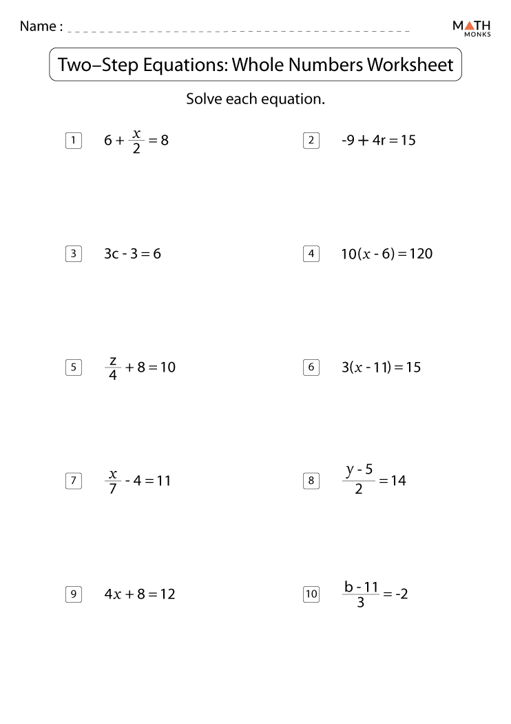 Best 45 Solving Two Step Equations Worksheets Ideas 10