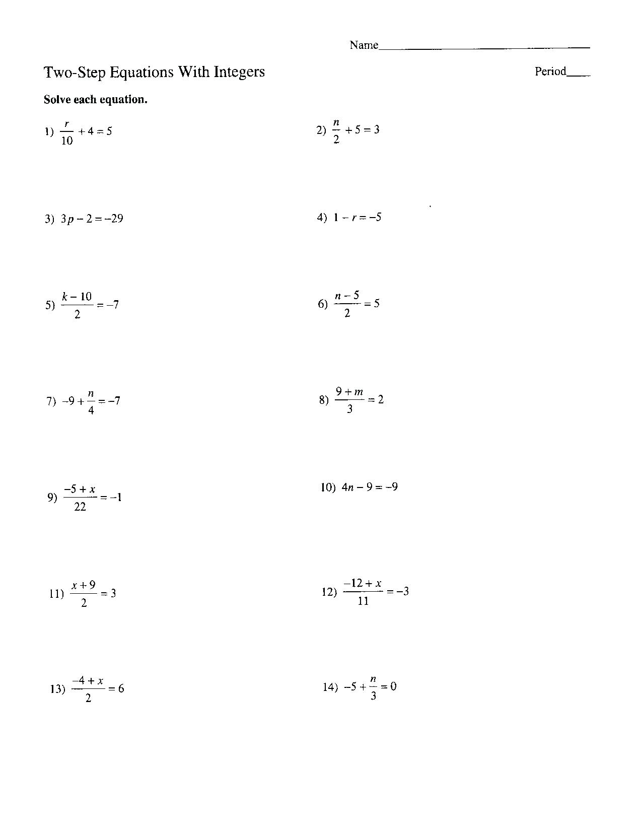 Best 45 Solving Two Step Equations Worksheets Ideas 17