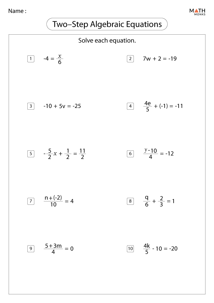 Best 45 Solving Two Step Equations Worksheets Ideas 20