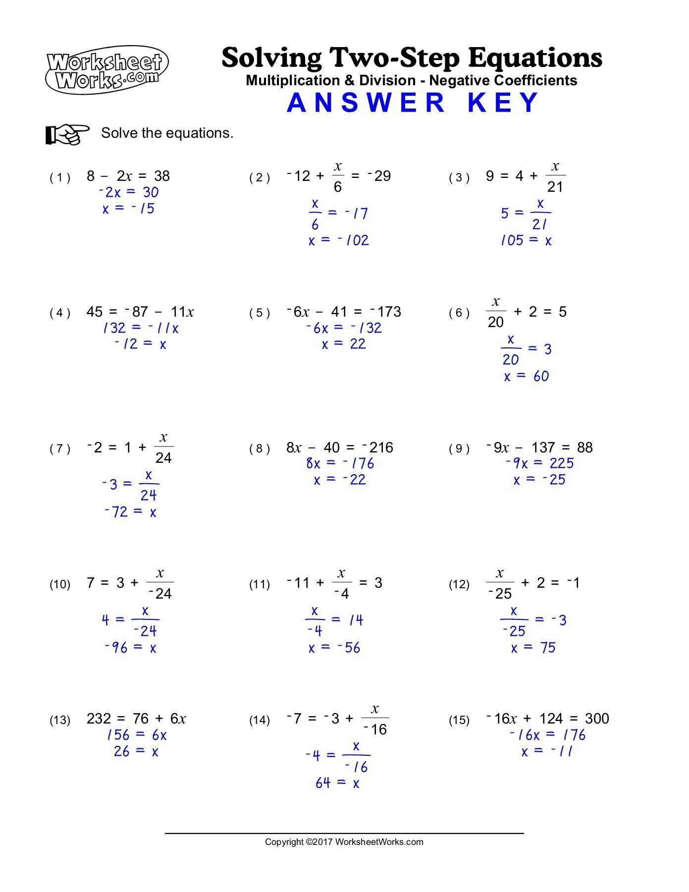 Best 45 Solving Two Step Equations Worksheets Ideas 21