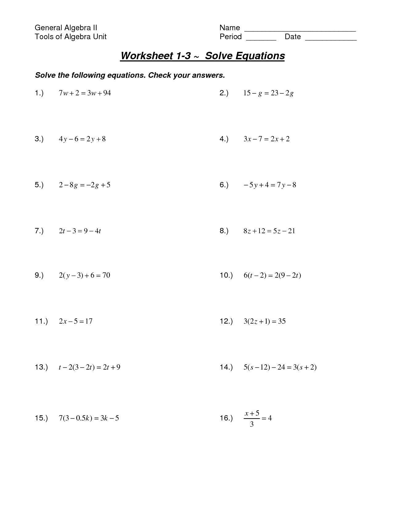 Best 45 Solving Two Step Equations Worksheets Ideas 23